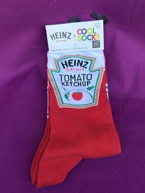 Heinz Tomato Ketchup Novelty Crew Socks NWT Odd Sox